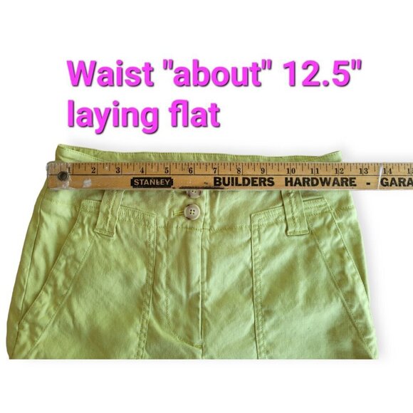 Linen Lightweight Lemon Lime Summer Trousers Anthropologie size 0 EUC - Picture 11 of 16